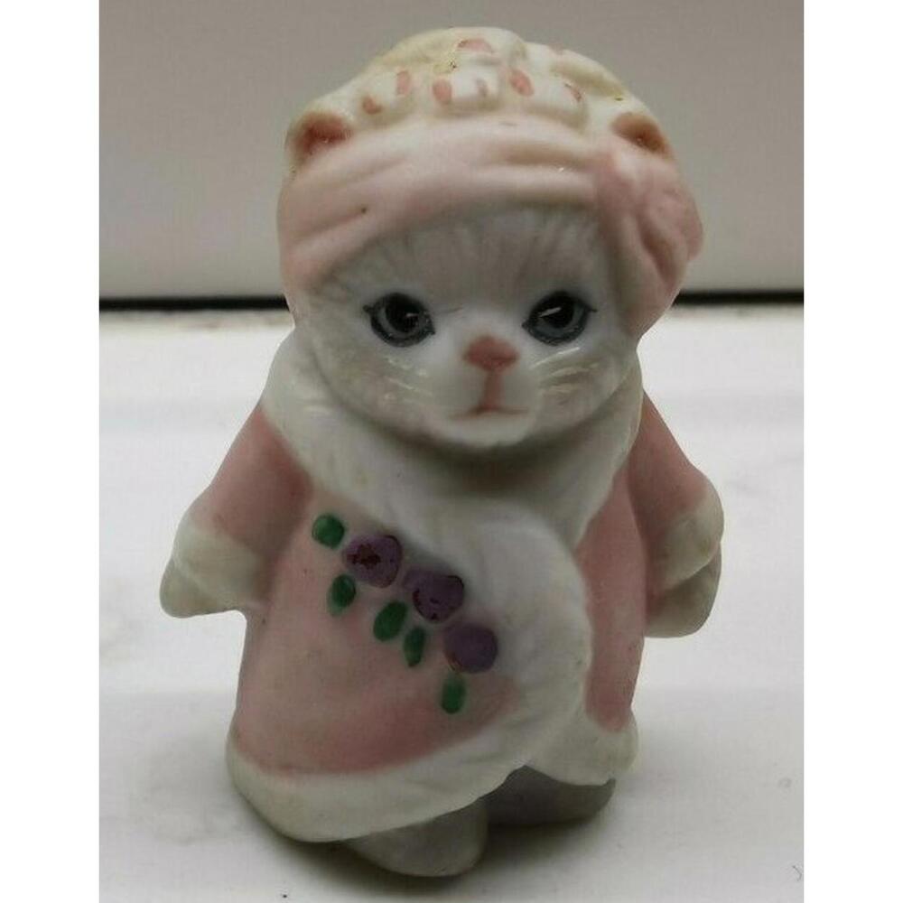 Vintage Shackman Kitty Cucumber Thimble Cat Pink Pj's Teddy Bear Nightgown